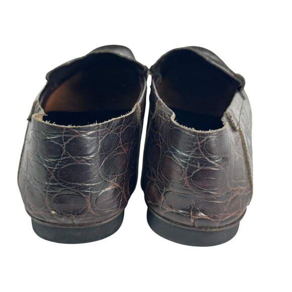 PRADA Dark Brown Croc Embossed Calfskin Men's Loafers Made in Italy 9UK - 10US - Picture 9 of 13